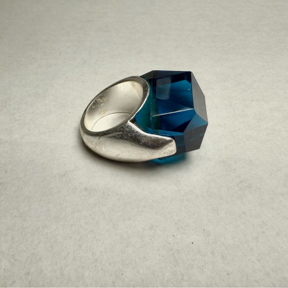 Banana Republic Silver and Blue Geometric Ring